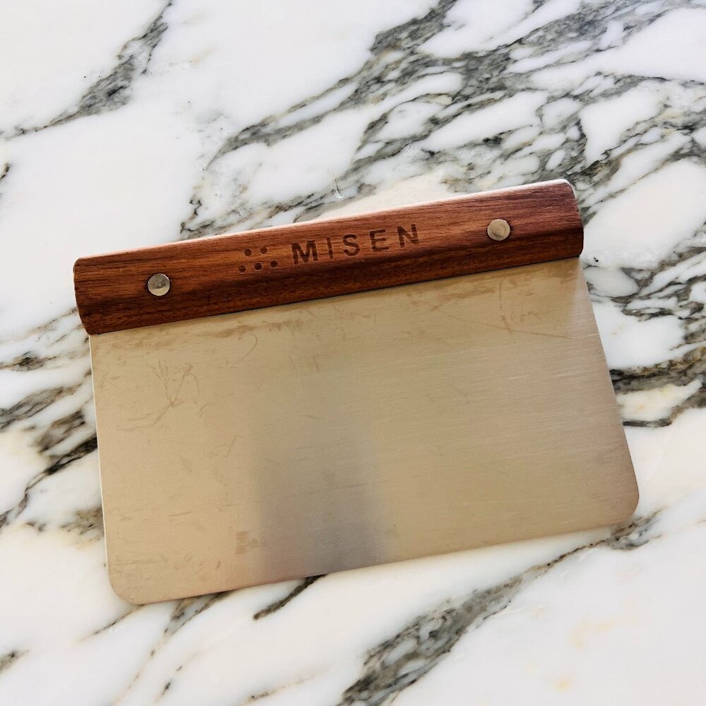 Brand New Misen Walnut Stainless Steel Bench Scraper